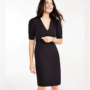 Ann Taylor petite doubleweave short sleeve sheath dress
